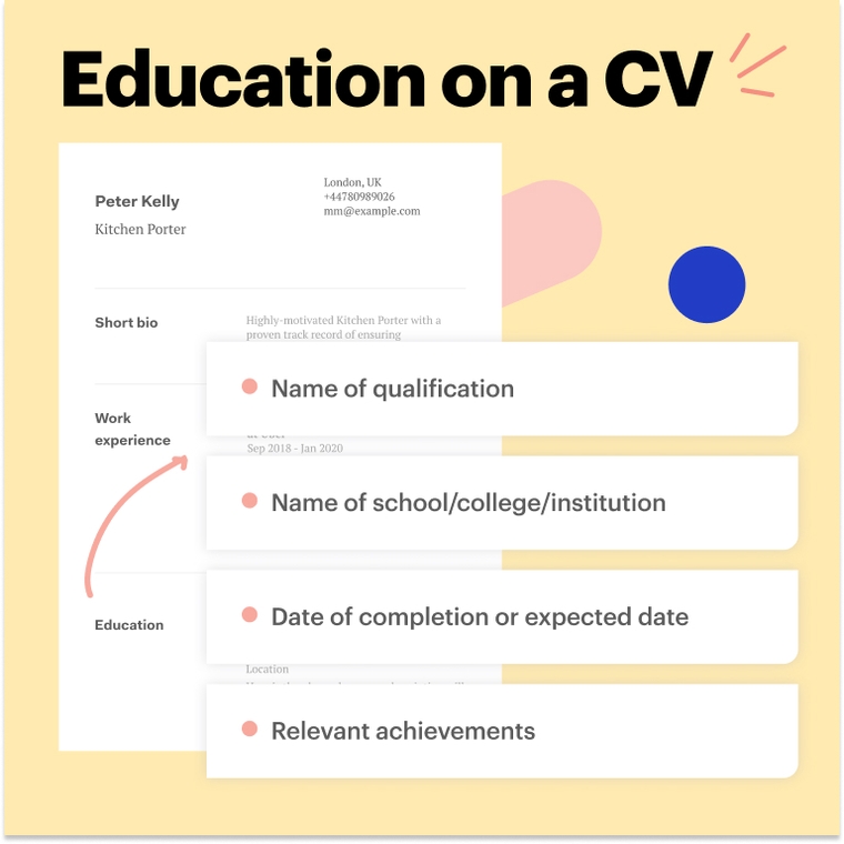 CV tips Education
