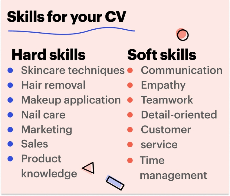  skills Beauty therapist CV