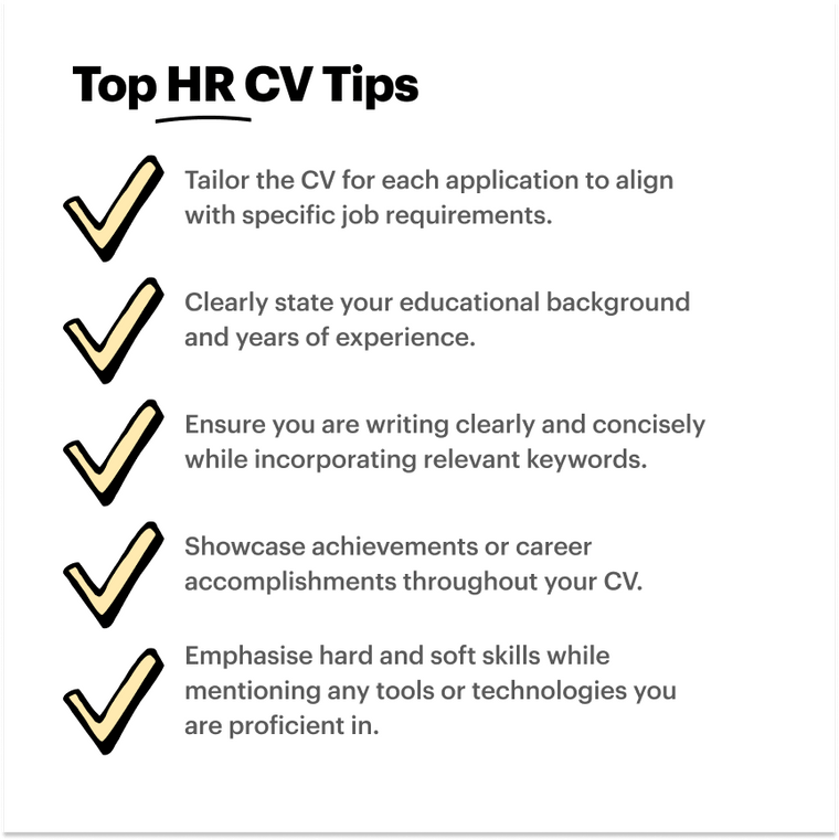 Top tips for an HR CV