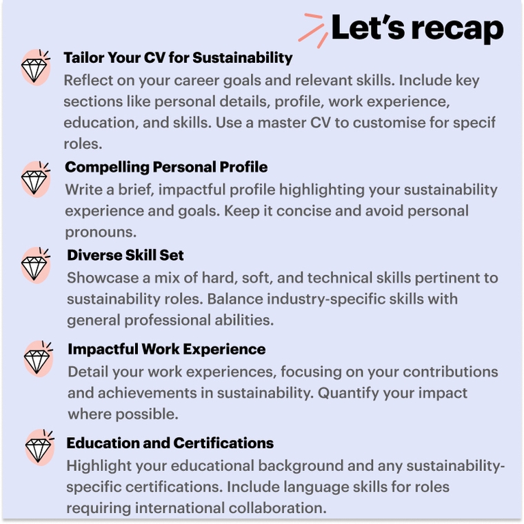 Sustainability CV Key takeaways