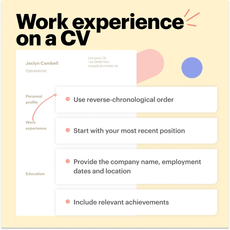 Work experience CV