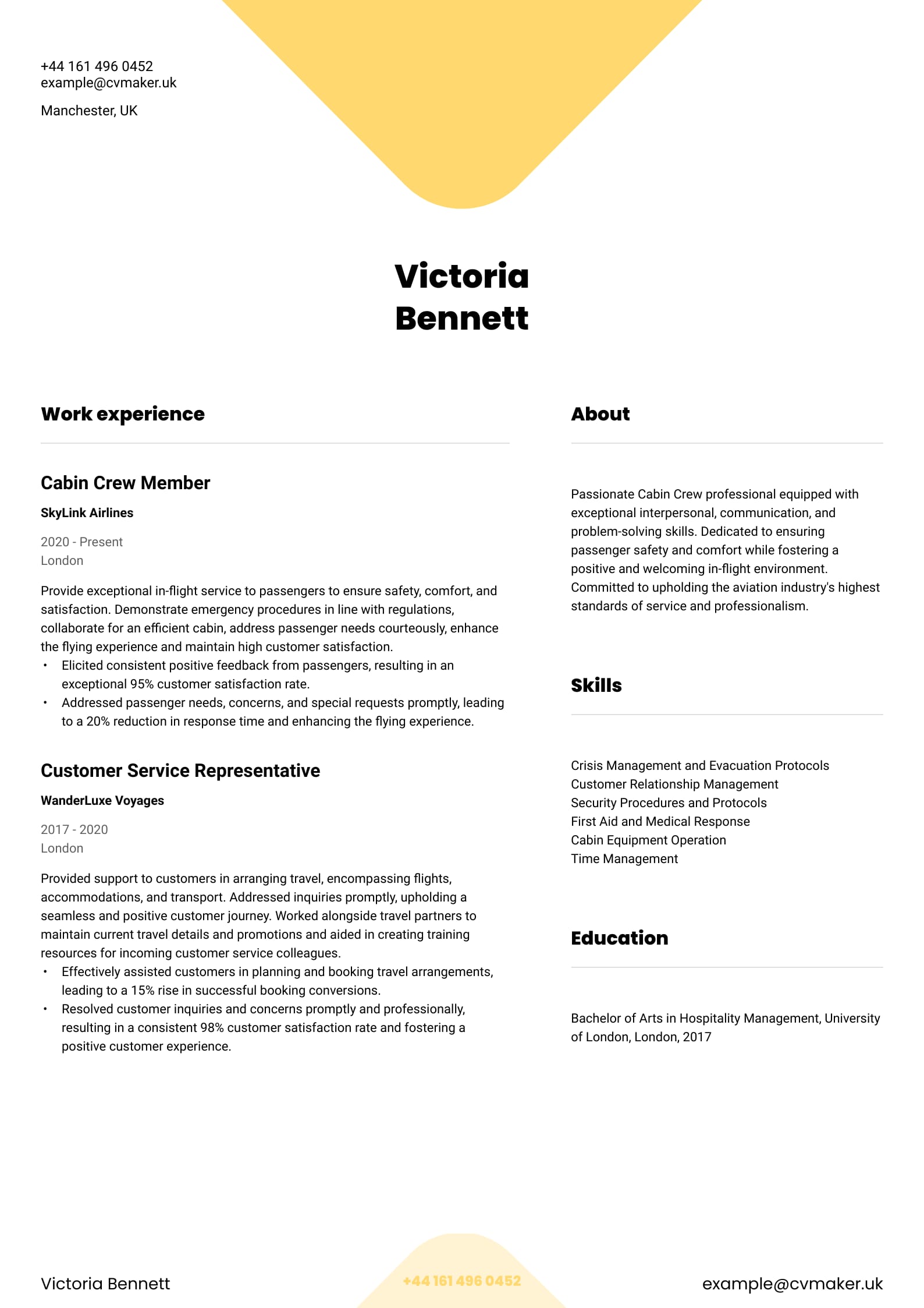 CV example - Academic - Yale template