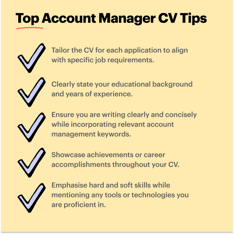 Account Manager CV top tips Account Manager CV top tips