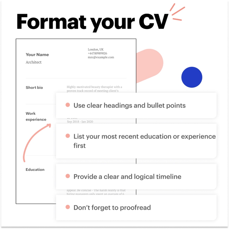 Architect CV format tips
