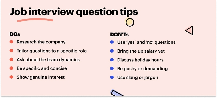 Good questions to ask in an interview - DOs and DON'Ts