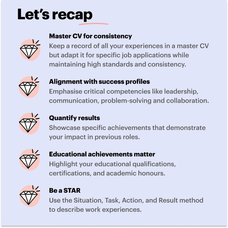 key takeaways civil service CV