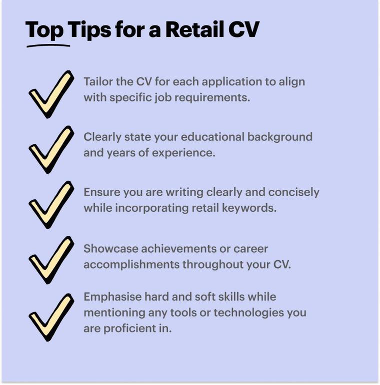 retail CV top tips retail CV top tips