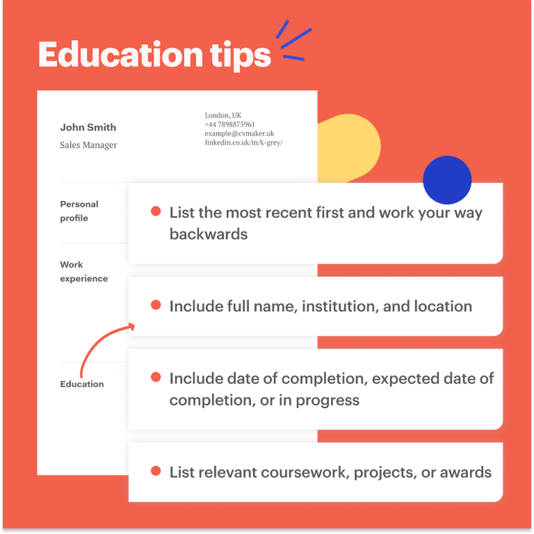 chronological CV education tips chronological CV education tips