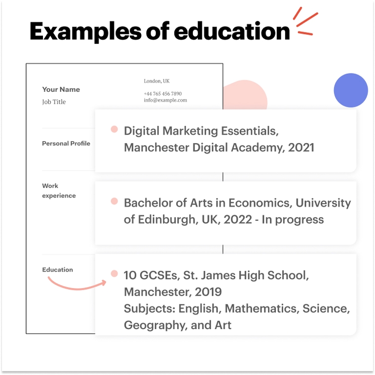 Student CV - Examples of education