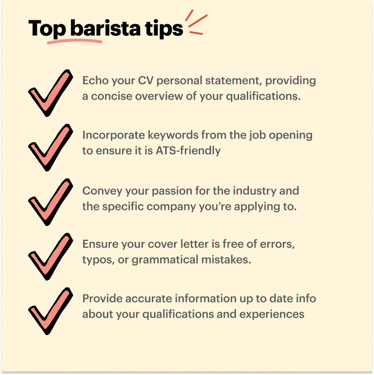 Barista cover letter - final tips
