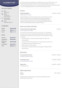 Choose template Edinburgh and create a professional CV