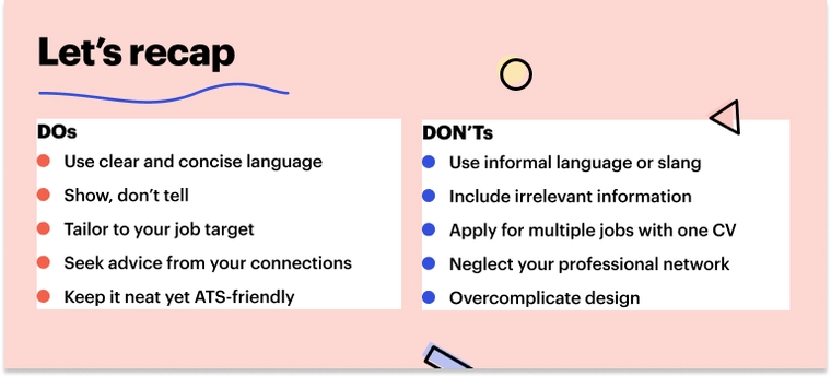 Videographer CV - DOs and DONT'ts