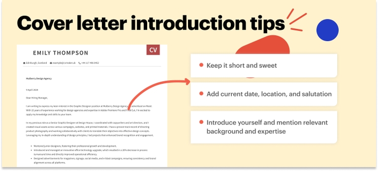 Cover letter introduction tips for a graphic designer
