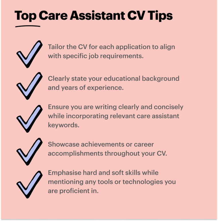 care assistant CV top tips
