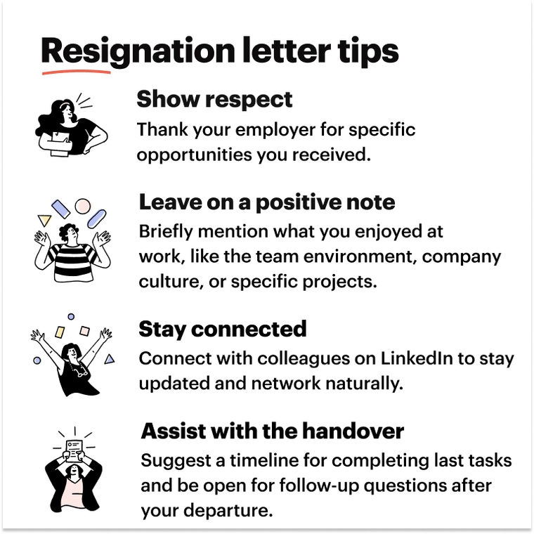 Resignation letter tips