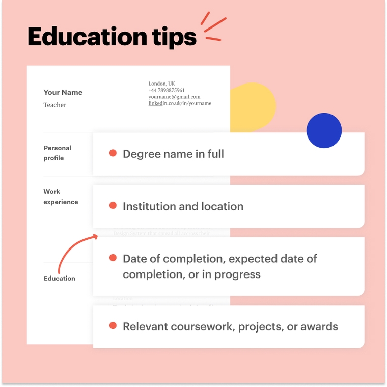 Teacher CV education tips 