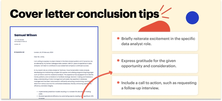 How to end a cover letter for a data analyst 
