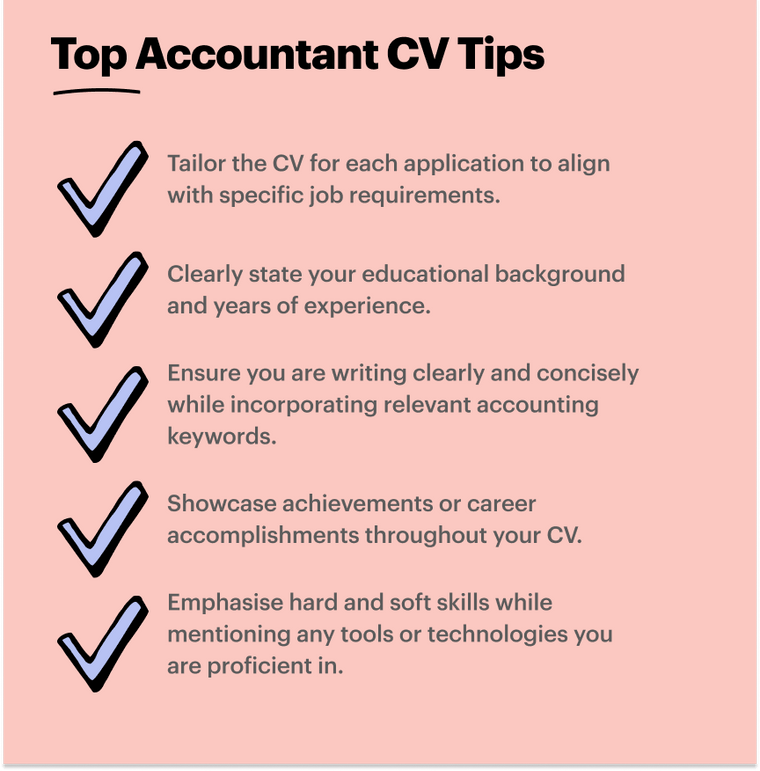 Accountant CV writing tips