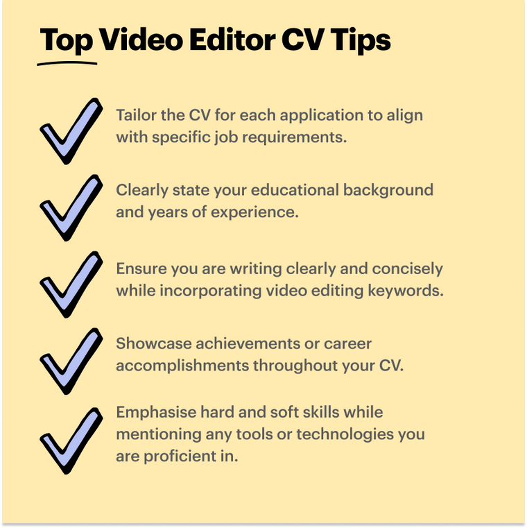 video editor CV top tips video editor CV top tips