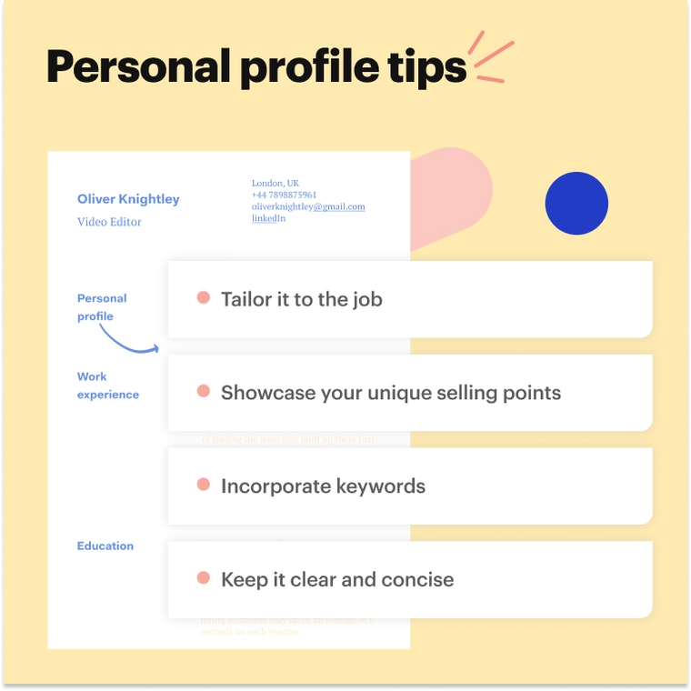 video editor CV personal profile video editor CV personal profile