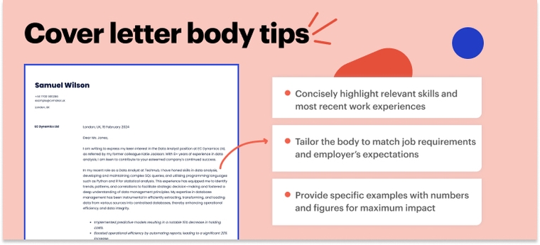 how to write the body of a project manager cover letter