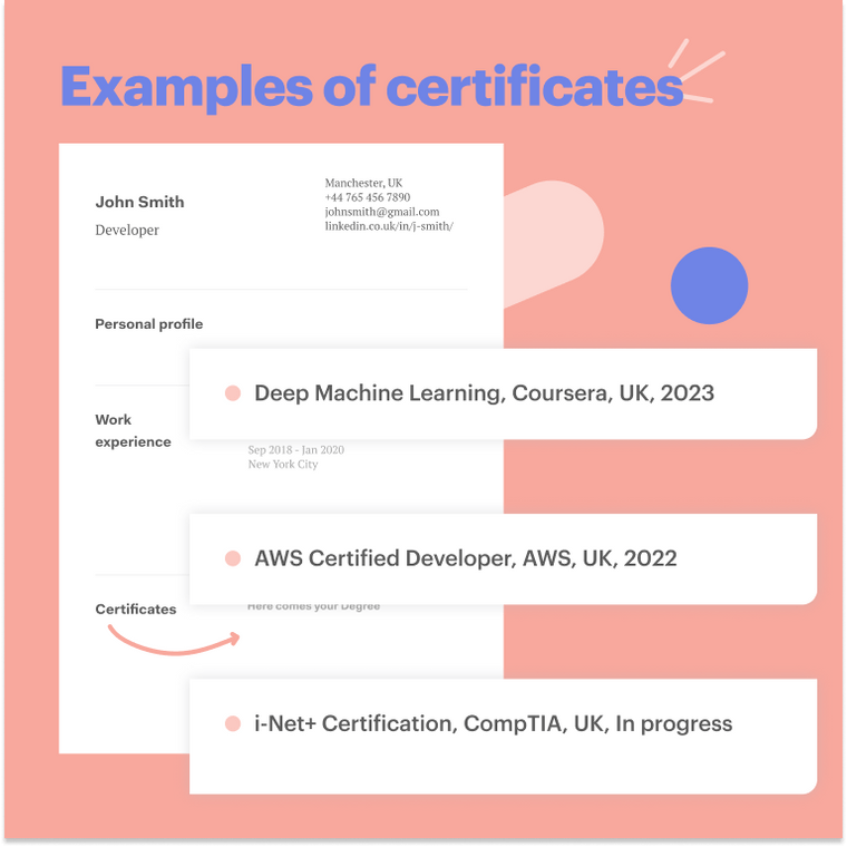 developer CV courses and certifiactes developer CV courses and certifiactes