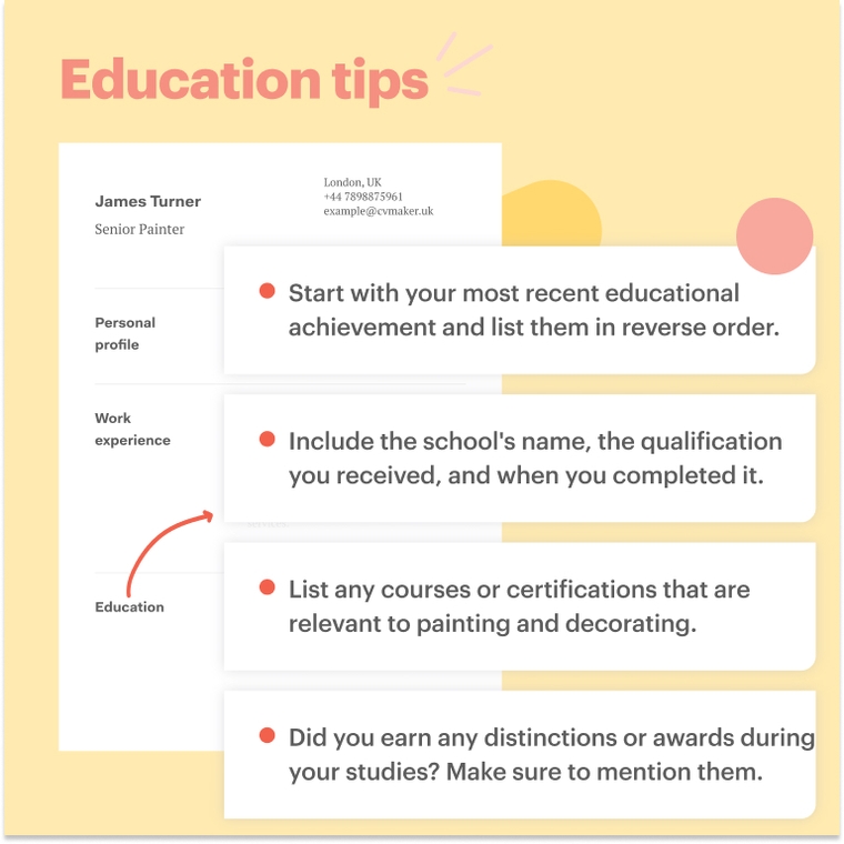 Education Painter CV Education Painter CV