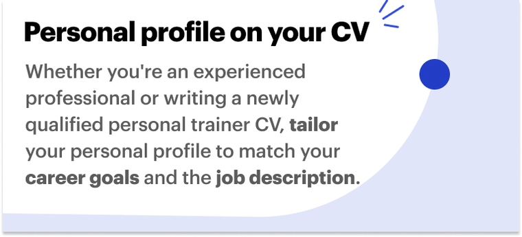 Personal profile tip for sports CV