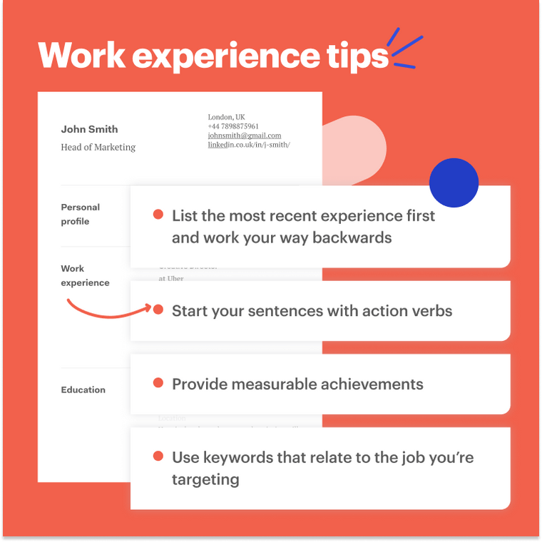 chronological CV work experience tips 