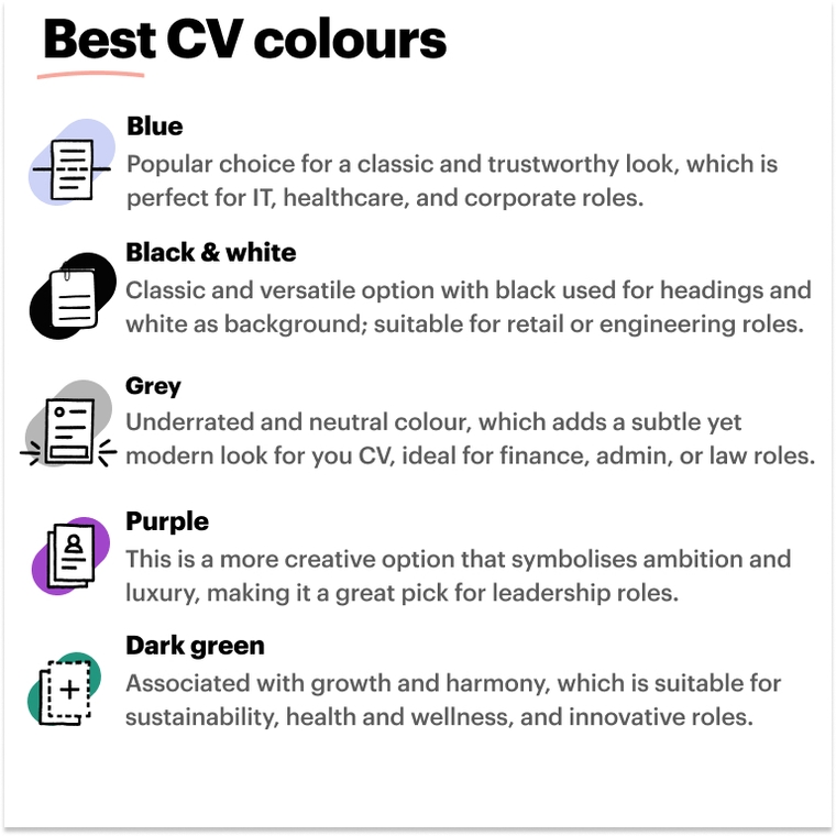 Best colours for a CV 