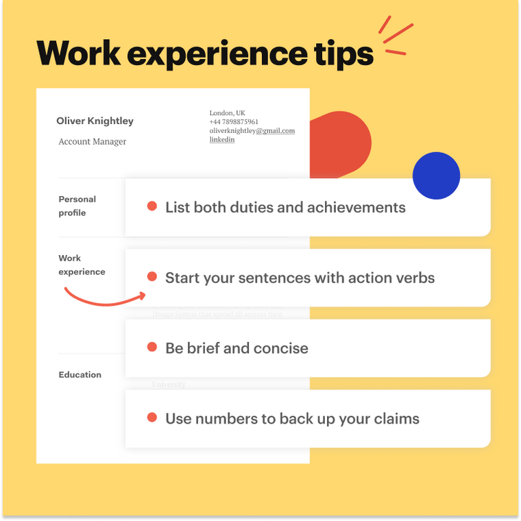 Account Manager CV work experience tips Account Manager CV work experience tips