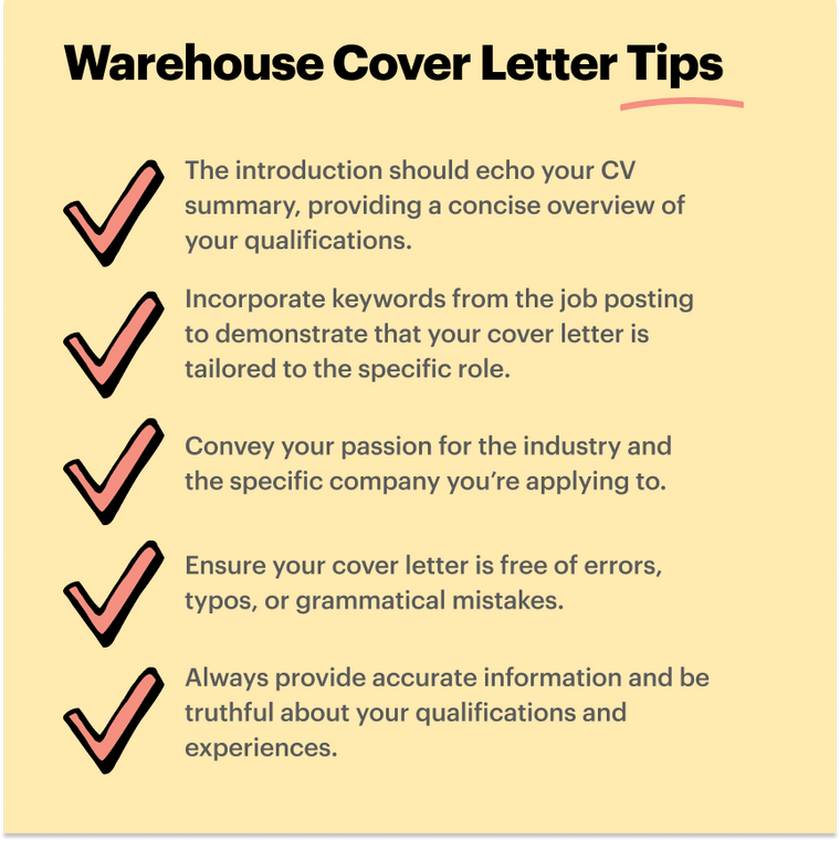 Warehouse Operative CV Example Tips
