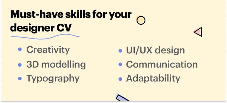 Designer CV - must-have skills 