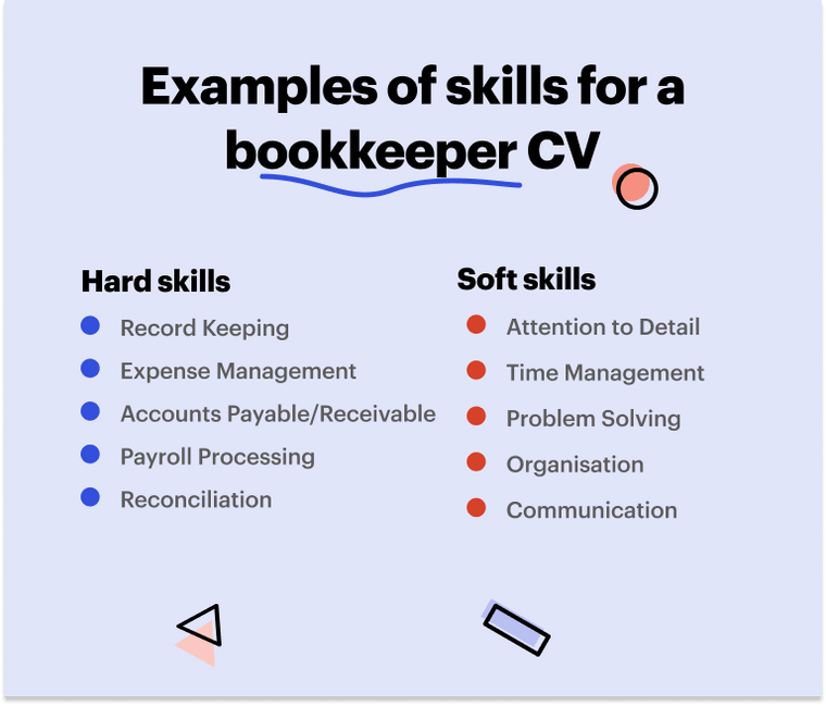 Examples of skills for a bookkeeper CV