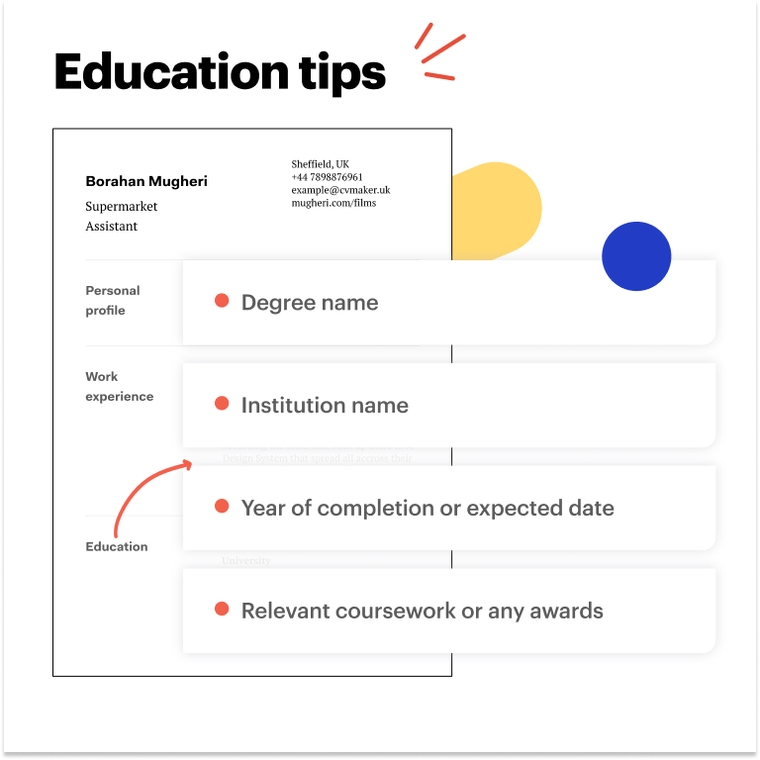 Supermarket CV - Education tips Supermarket CV - Education tips