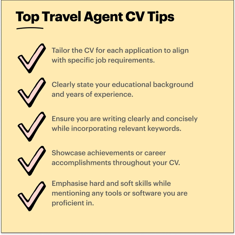 Travel Agent CV tips