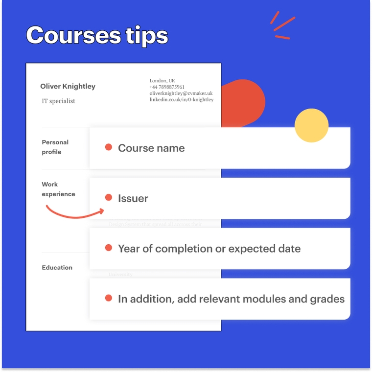 IT CV - courses tips