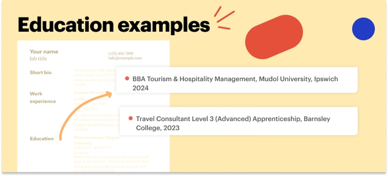 Education Examples Travel Agent CV