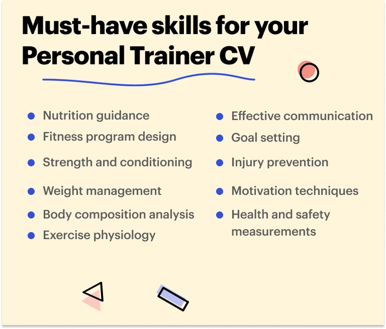 Must-have skills for personal trainer CV