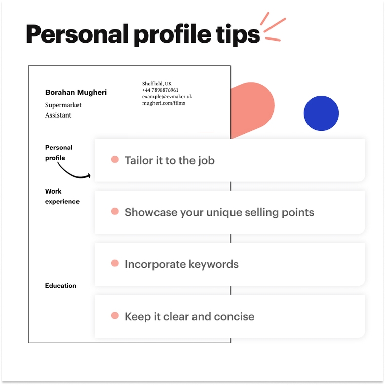 Supermarket CV - Personal profile tips