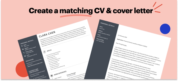 matching finance cv and cl examples