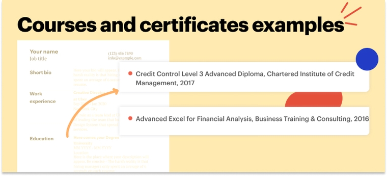 Credit Controller CV courses examples