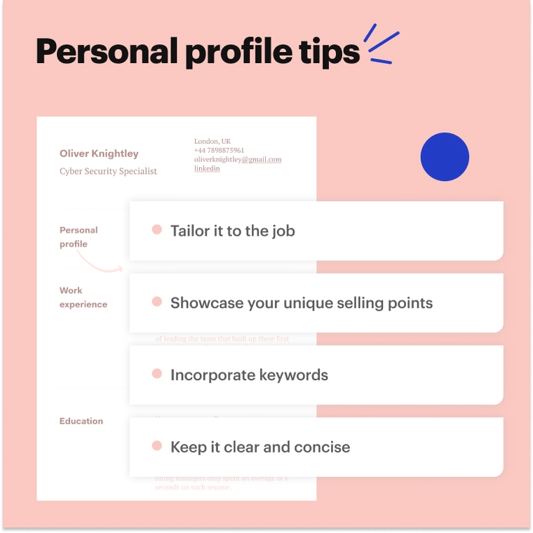 cyber security CV personal profile tips cyber security CV personal profile tips