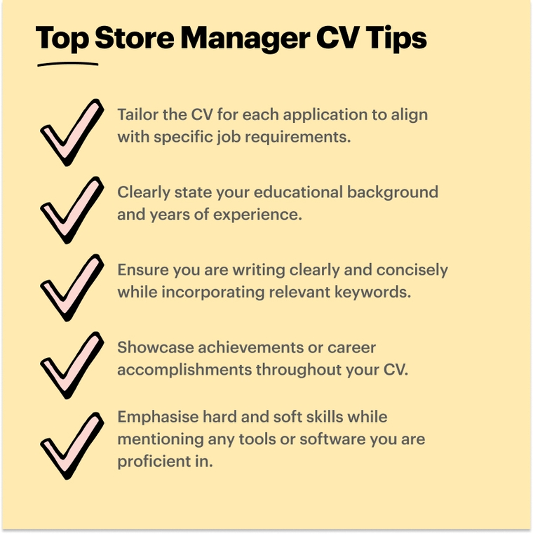 Store Manager CV tips