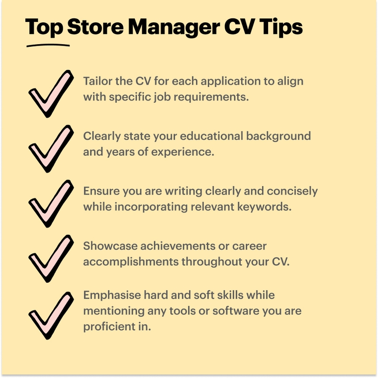 Store Manager CV example Free writing guide + best tips
