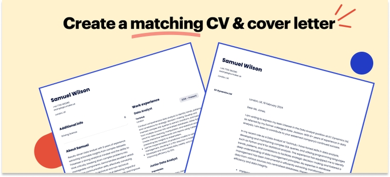 Data analyst matching CV and cover letter