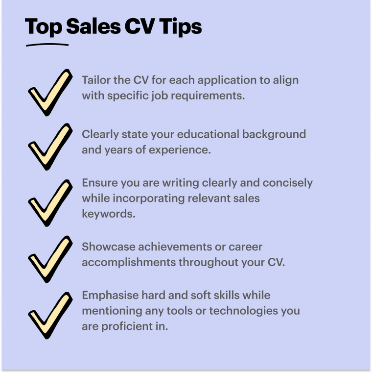 sales CV top tips