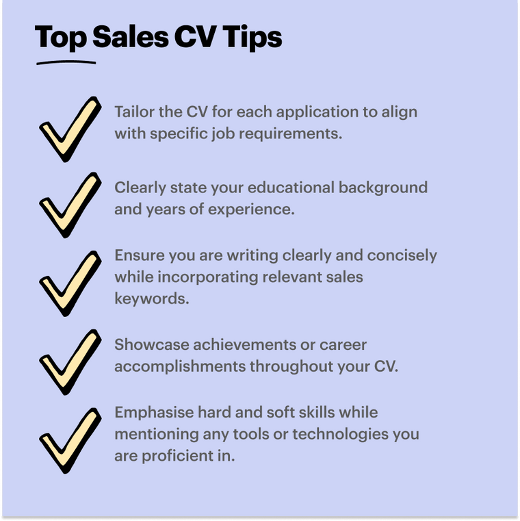 sales CV top tips sales CV top tips