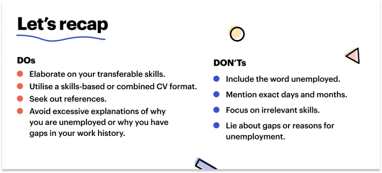 How to Explain Unemployment on a CV