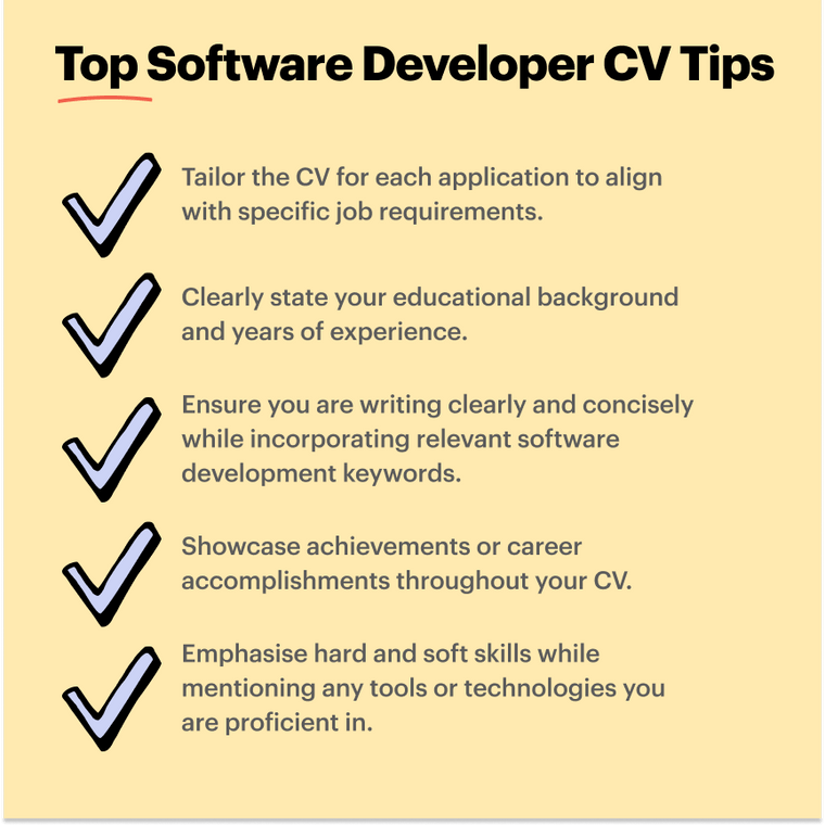 top tips software developer CV top tips software developer CV